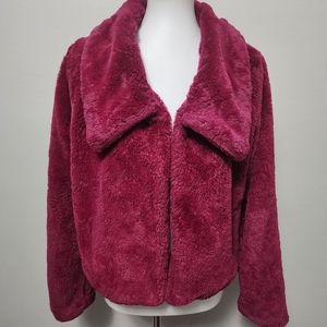 Candies magenta faux fur short jacket size xl